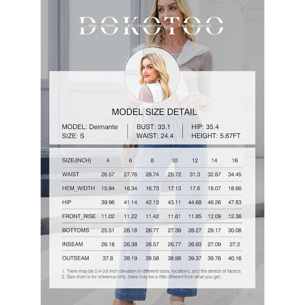 Women Jeans Cargo High Waist Wide Leg Cotton Pants Casual Daywear